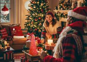 Christmas Stockings Decorations-Christmas Tinsel Hat-Festival decoration ODM插图