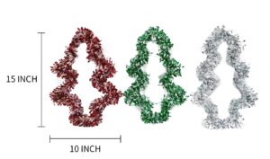 Christmas Tinsel Garland-Green Christmas tree-shaped Tinsel Wreath插图2