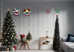 Candy Canes Tinsel Hanging Wall Decor-Christmas party tinsels decoration插图