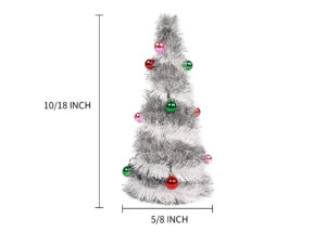 table top for tree stump-red white christmas table top tree-Christmas party tinsels decoration插图3