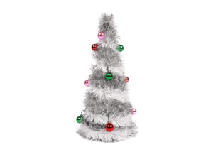 table top for tree stump-red white christmas table top tree-Christmas party tinsels decoration插图4