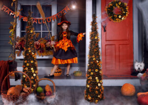 Halloween Christmas Tree with 50 Lights-Pop Up Artificial Collapsible Pencil Tree-tinsel pop up tree插图