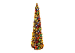 Halloween Christmas Tree with 50 Lights-Pop Up Artificial Collapsible Pencil Tree-tinsel pop up tree插图2