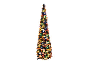 Halloween Christmas Tree with 50 Lights-Pop Up Artificial Collapsible Pencil Tree-tinsel pop up tree插图5