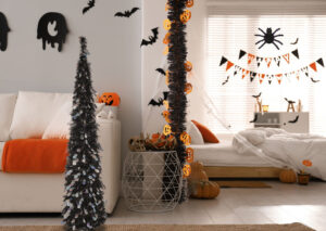 Halloween party tinsels decoration-green tinsel wreath-halloween tinsel garland插图3