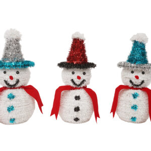 Tinsel Snowman Holiday Decoration-christmas decorations snowman