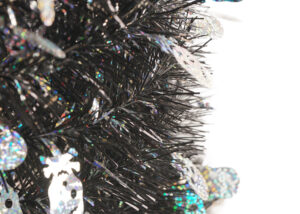 Pop Up Halloween Tinsel Tree-black artificial tree with Shiny Ghost-Halloween Pop up trees插图2