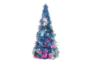 Christmas table top tree manufacturers-Snowflake sequins table top tree -Blue table top christmas tree插图1