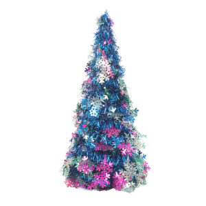 Christmas table top tree manufacturers-Snowflake sequins table top tree -Blue table top christmas tree