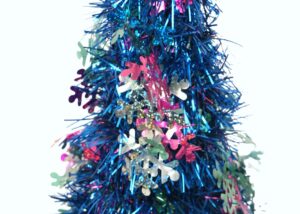 Christmas table top tree manufacturers-Snowflake sequins table top tree -Blue table top christmas tree插图2