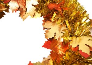 Pumpkin Maple Leaf Wreath-tinsel garland wreath-tinsel garland decor插图1
