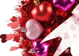 Valentine’s Day Love Shape Tinsel Garland-Wall Heart Hanging Party Garland插图1