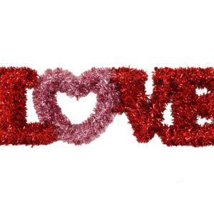 Valentine's Day Red Love Tinsel Decoration-Tinsel LOVE Valentine's Wall Decor