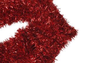 Red Tinsel Lips Wreath-Valentine’s Day tinsels garland-Red Lip Tinsel Garland插图1
