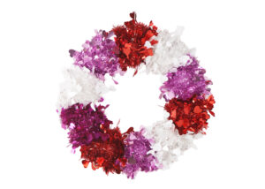 Valentine’s Day tinsels garland-red tinsel wreath-Heart-shaped tinsel garland插图4