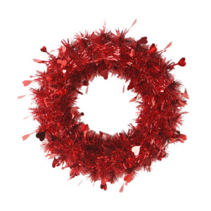 Valentine's Day tinsels garland-red tinsel wreath-Heart-shaped tinsel garland