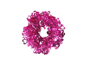 Valentine’s Day tinsels garland-red tinsel wreath-Heart-shaped tinsel garland插图