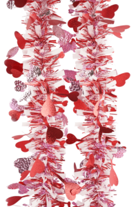 Valentine’s Day Tinsels garland OEM-red tinsel wreath-tinsel garland decor插图1