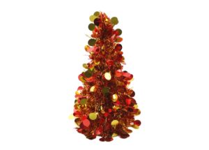 Christmas Tinsel Cone Tree-Circular sequins christmas tree table top decor-Christmas table top tree OEM插图