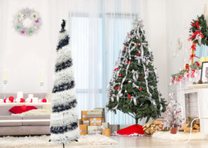 Christmas tinsels wreaths-Metal ball gold and silver tinsel garland插图