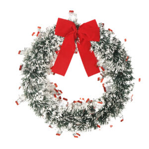 Artificial Christmas Wreaths-Red bow Christmas Wreath-Xmas Decoration ODM