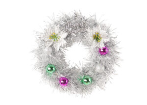 Christmas tinsels wreaths-Metal ball gold and silver tinsel garland插图2