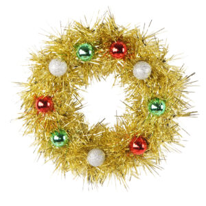 Christmas tinsels wreaths-Metal ball gold and silver tinsel garland