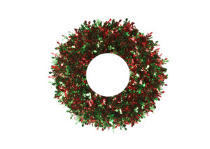 tinsel garland christmas-green tinsel garland-tinsel christmas wreaths插图