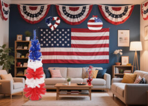 Independence Day pop up tree-Red, white and blue tinsel tree-Pop up trees manufacturers插图
