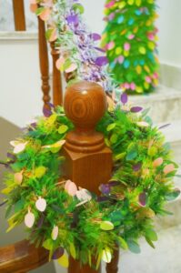Easter Decorations-Chicks Easter tinsel Wreaths-GREEN tinsels garland插图5