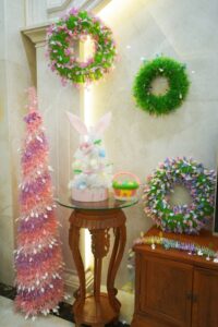 Easter Garlands Stripe Tinsel-Easter tinsels wreaths-outdoor tinsel garland插图4