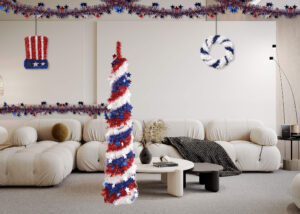 Stars And Stripes Ornament-Independence Day Patriotic Tinsel Colorful Star Wreath-Independence Day Tinsel Decoration插图5