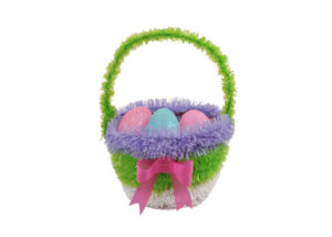 Pink Tinsel Spring Basket with 3 Eggs Shelf-Easter party tinsels decoration-Easter Baskets Tinsel插图6