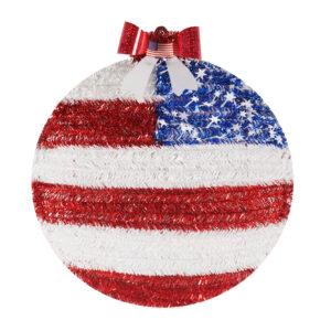 Stars And Stripes Ornament-Independence Day Patriotic Tinsel Colorful Star Wreath-Independence Day Tinsel Decoration