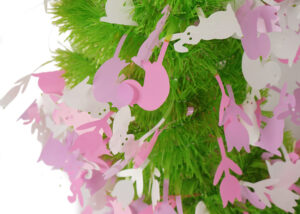 easter tinsel wreath-Easter festival decoration -HSENLIFE tinsel ribbon garland插图3