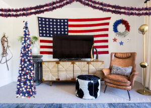 Independence Day Wreath For Front Door-Patriotic Tinsel Wreath-Red White Blue Star Garland插图 Independence Day Wreath For Front Door-Patriotic Tinsel Wreath-Red White Blue Star Garland插图