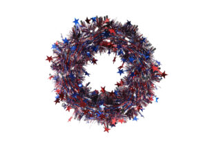 Independence Day Wreath-Red White Blue Wreath-Patriotic Tinsel Garland wreath插图1