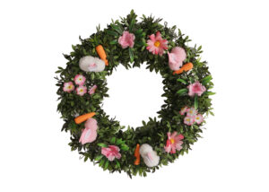 Green tinsel garland wreath-Flowers decoration tinsel wreath-New spring tinsel wreath插图