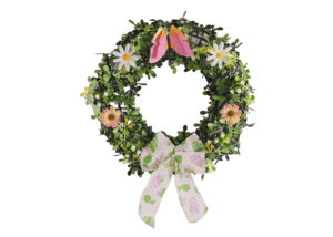 Green tinsel garland wreath-Flowers decoration tinsel wreath-New spring tinsel wreath插图2
