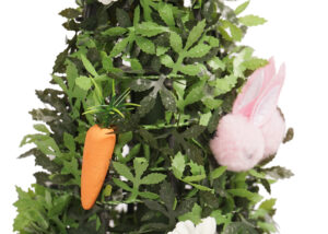 Olive Cone Topiary Artificial Tree-Bunny and carrot decorate artificial trees-artificial silk plants trees插图1