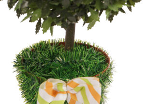 Olive Cone Topiary Artificial Tree-Bunny and carrot decorate artificial trees-artificial silk plants trees插图5