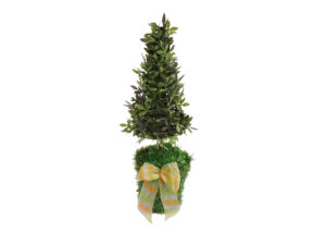Olive Cone Topiary Artificial Tree-Bunny and carrot decorate artificial trees-artificial silk plants trees插图2