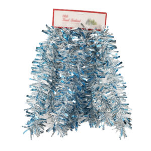 Tinsel christmas garland-Blue Silver Christmas Tinsel-Tinsel Garland Decorations