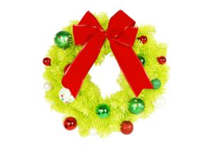 Outdoor Christmas Wreath-Wreath Adorned with Bowknot Pinecones Red Berries Front Door Holiday Decor Supplies插图2