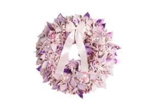 Pink Christmas Wreaths-Artificial Christmas Wreath-Flocking XMS Garland插图