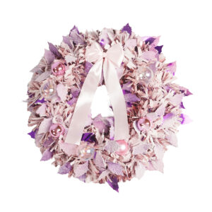Pink Christmas Wreaths-Artificial Christmas Wreath-Flocking XMS Garland