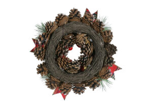 HSENIFE Merry Christmas Wreath | Red Bow, Gold Sign, Ornaments & Bells插图7