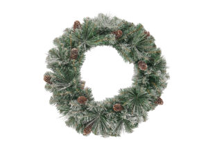 HSENIFE Christmas Wreath & Garland | Flocked Pine, Pinecones插图