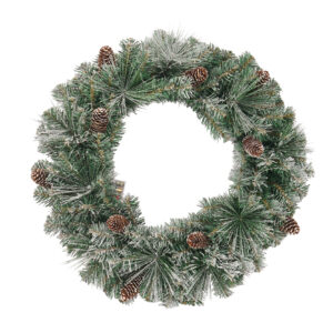 HSENIFE Christmas Wreath & Garland | Flocked Pine, Pinecones