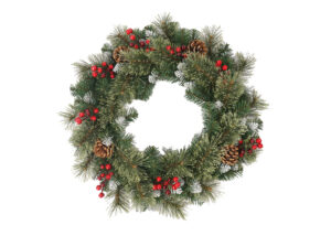 HSENIFE Christmas Wreath & Garland | Flocked Pine, Pinecones插图4